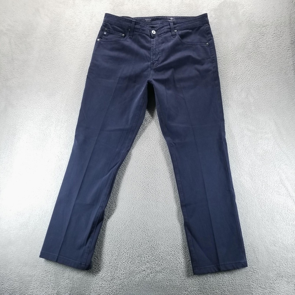 AG Jeans Mens 36x34 Blue Graduate Tailored Slim Straight Dark Wash Stretch Denim